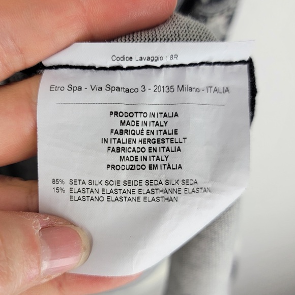 Etro Printed Long Sleeve Button Up Cardigan Tunic Silk Floral 44/M - Picture 4 of 9